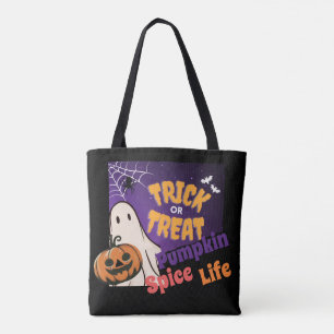 Bolso De Tela truco o tratamiento, nombre, naranja de halloween
