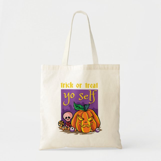 Bolso De Tela Truco O Trate Tu Autocalabaza Halloween Gracioso (Frente)