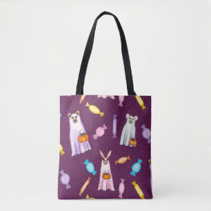 Bolso De Tela Truco o trato a amigos fantasmas de animales en ro