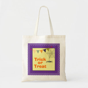 Bolso De Tela Truco o trato araña Halloween púrpura