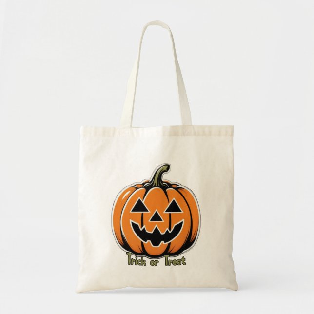 Bolso De Tela Truco o trato- Calabaza (Frente)