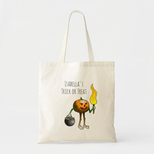 Bolso De Tela Truco o trato con Jack O'lantern (Frente)