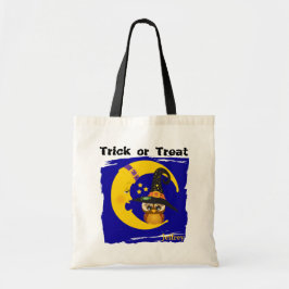 Bolso De Tela Truco o trato de búho y luna de Halloween
