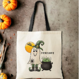 Bolso De Tela Truco o trato de Halloween de bruja fantasma perso