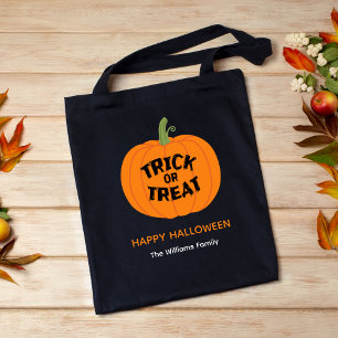 Bolso De Tela Truco o trato de la calabaza cutánea Halloween