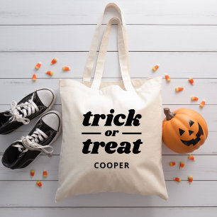 Bolso De Tela Truco o trato en Halloween monogramado