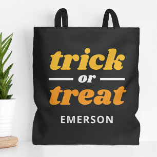 Bolso De Tela Truco o trato en Halloween monogramado