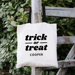 Bolso De Tela Truco o trato en Halloween monogramado