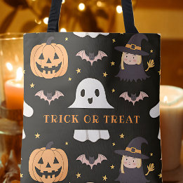 Bolso De Tela Truco o trato Fantasma Lindo Calabaza Bruja Hallow
