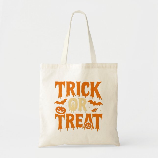Bolso De Tela Truco o trato: goteo de fuentes con fantasma (Frente)
