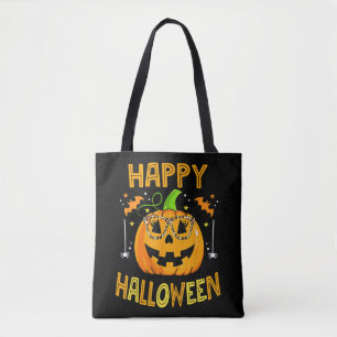 Bolso De Tela Truco o trato Halloween divertida calabaza feliz H