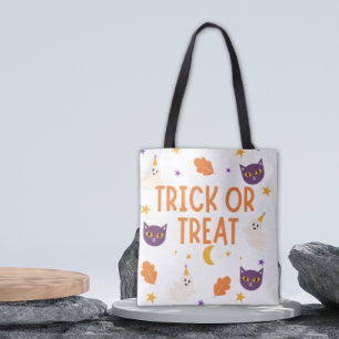 Bolso De Tela Truco o trato morado y naranja 