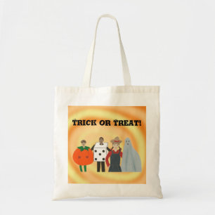 Bolso De Tela Truco o trato, niños con disfraces, Tote de Hallow