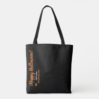 Bolso De Tela truco o trato, nombre personalizado, feliz hallowe