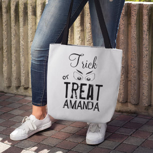 Bolso De Tela Truco o trato Ojos espeluznantes personalizados de