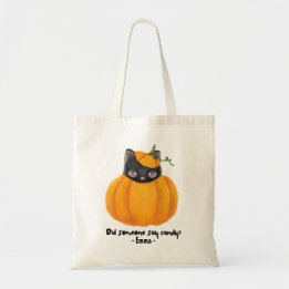 Bolso De Tela Truco o trato personalizado de Halloween personali