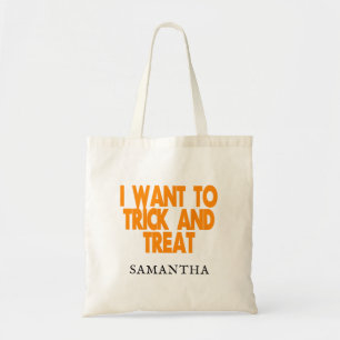Bolso De Tela Truco o trato personalizado para fiesta de Hallowe