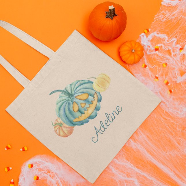 Bolso De Tela Truco o trato personalizado Verde azulado de calab (Subido por el creador)