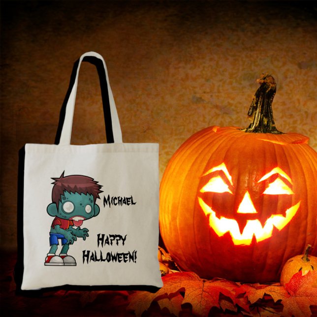 Bolso De Tela Truco o trato zombi personalizado (Subido por el creador)