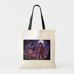 Bolso De Tela Truco o Trato Zombies de Halloween repartiendo Cer
