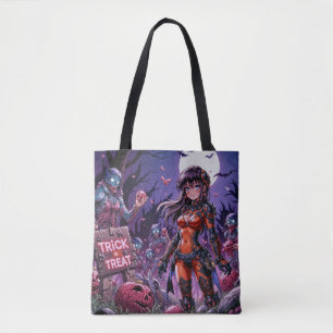 Bolso De Tela Truco o Trato Zombies de Halloween repartiendo Cer