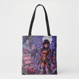 Bolso De Tela Truco o Trato Zombies de Halloween repartiendo Cer