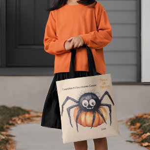 Bolso De Tela Truco o truco de canto de araña corta de Halloween