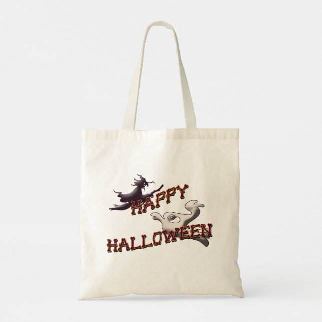 Bolso De Tela Truco o truco de Halloween (Reverso)