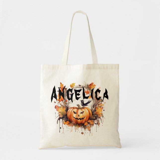 Bolso De Tela Truco o truco de Halloween personalizado para trat (Frente)