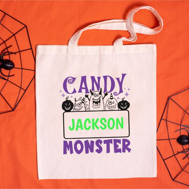 Bolso De Tela Truco o truco de Halloween personalizado para trat (Subido por el creador)