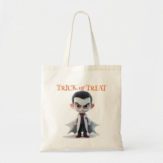 Bolso De Tela TRUCO PERSONALIZADO o TRATAMIENTO DRACULA HALLOWEE (Frente)