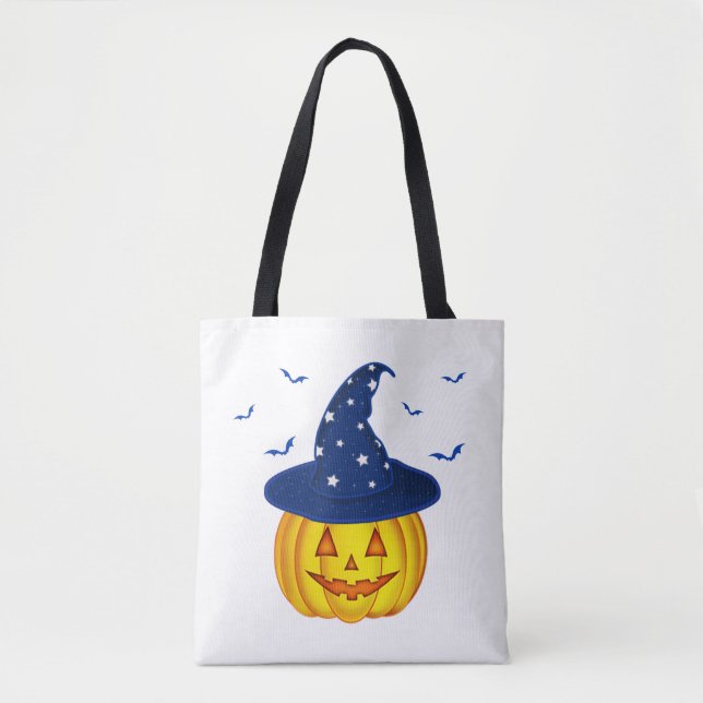 Bolso De Tela Trucos o trucos de Gorras de la calabaza de Hallow (Anverso)