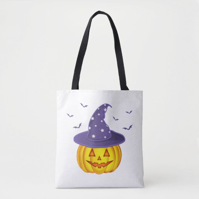 Bolso De Tela Trucos o trucos de Gorras de la calabaza de Hallow (Anverso)