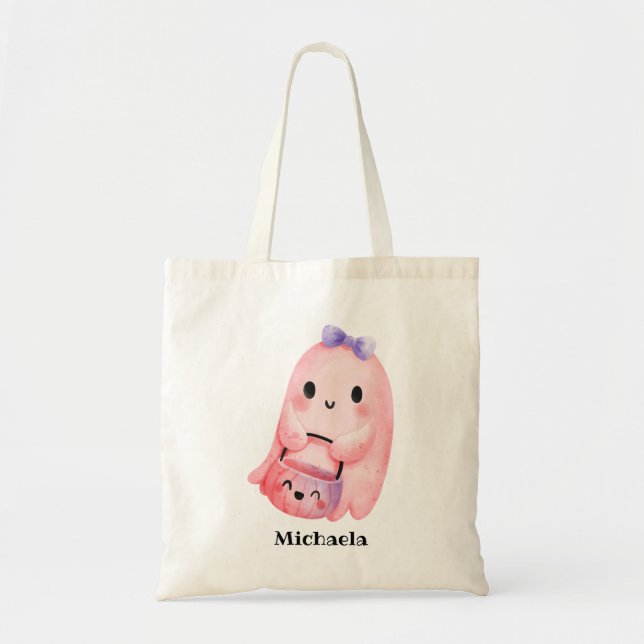 Bolso De Tela Trucos o trucos personalizados de Halloween con fa (Frente)