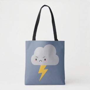 Bolso De Tela Trueno de Kawaii y nube del relámpago
