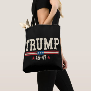 Bolso De Tela Trump 45 47 Bandera Americana USA Retro Vintage
