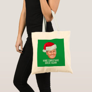 Bolso De Tela Trump con Santa Hat - Hacer a los Navidades grande