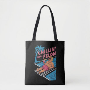 Bolso De Tela Trump divertido relajándose como un delincuente Tr