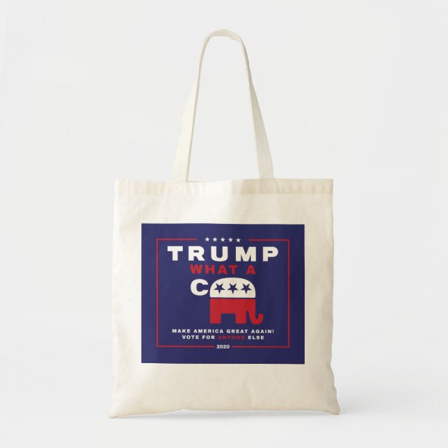 Bolso De Tela Trump. ¡Qué poster de campaña contra Trump! (Frente)