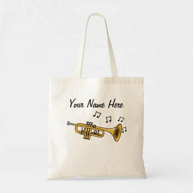 Bolso De Tela Trumpet Personalizado Tote Bag Trumpeter Músico de (Frente)