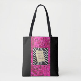 Bolso De Tela Trust in God's Timing pink glitter zebra y2k
