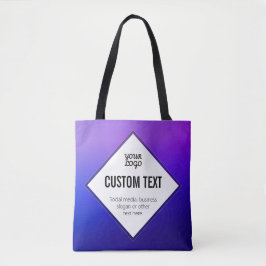 Bolso De Tela Tu logotipo y texto personalizable | Púrpura Ombre
