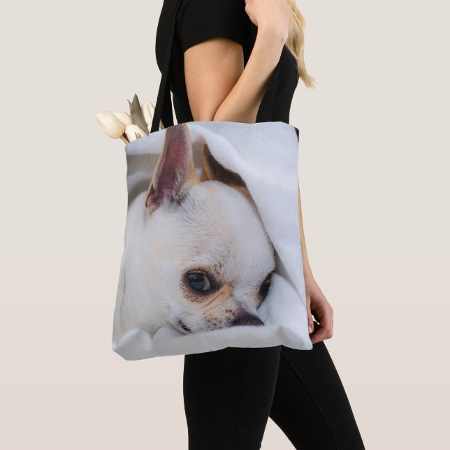 Bolso De Tela Tu mascota perro cachorro personalizado foto chihu (Detalle)