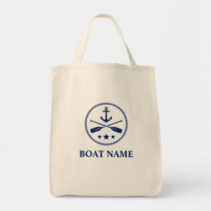 Bolso De Tela Tu Nombre De Barco Anchor & Oars Eco Friendly Groc