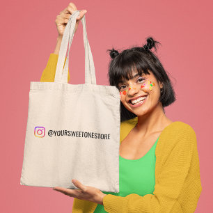 Bolso De Tela Tu nombre de Instagram y promoción de icono de red
