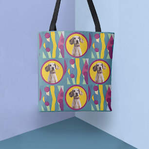 Bolso De Tela Tu perro en el modelo abstracto moderno