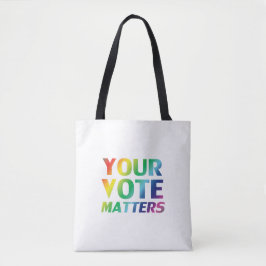 Bolso De Tela "tu voto importa" orgullo clgbtq lgbt arinbow