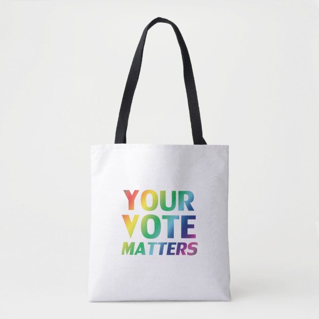 Bolso De Tela "tu voto importa" orgullo clgbtq lgbt arinbow (Anverso)