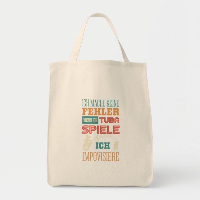 Bolso De Tela Tuba, no cometo errores, improviso (Frente)
