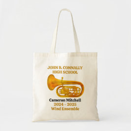 Bolso De Tela Tuba Player High School Band Gold Personalizado